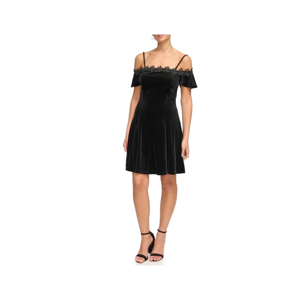 New Kensie Stretch Velvet Off-the-Shoulder Dress Size 8